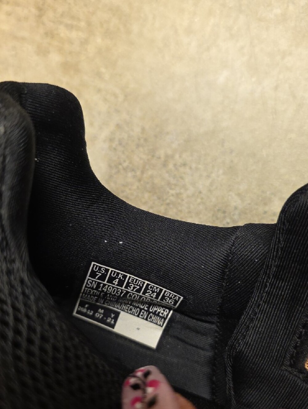 Skechers Women’s Black Slip-On Knit Sneakers with Gold Accents, Size 7 - Picture 9 of 9